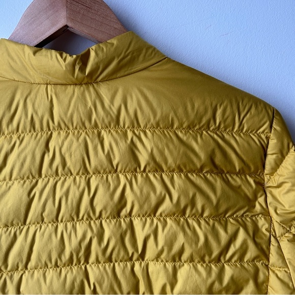 H&M  yellow down snap front lightweight puffer‎ coat M - Picture 8 of 8